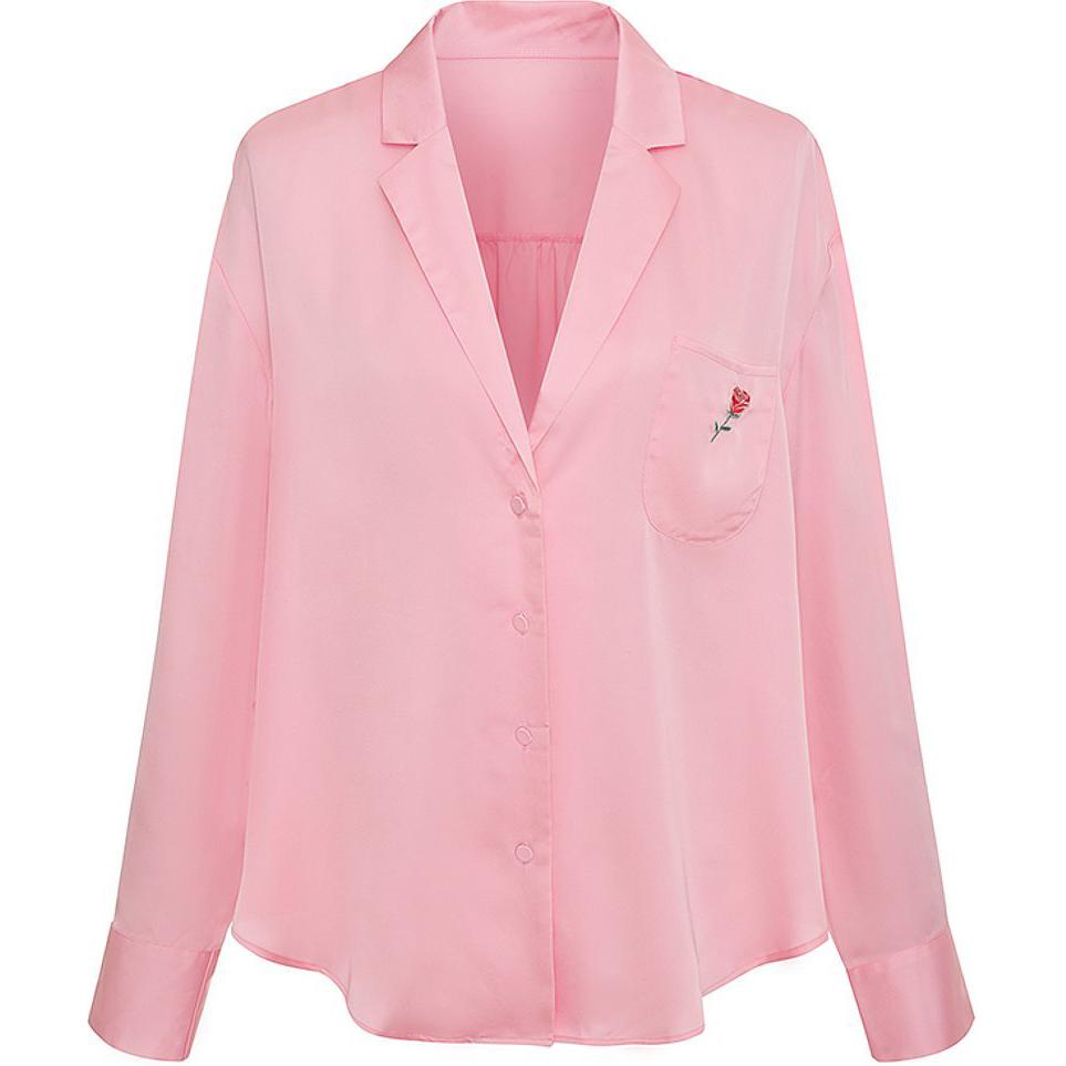 

FOR LOVE & LEMONS Повседневная пижамная блуза/Светло-розовая пижамная блуза Женская светло-розовая Victoria's Secret