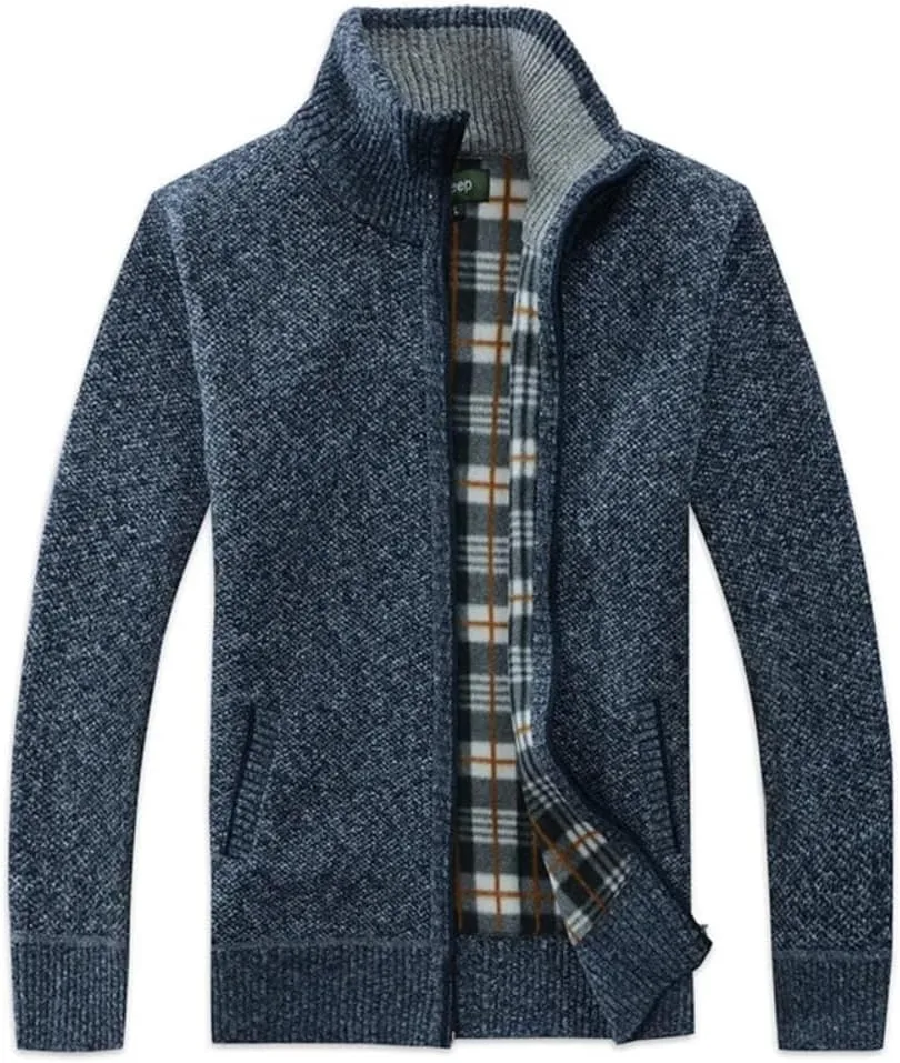 

Толстый кардиган с шерстяной подкладкой на молнии