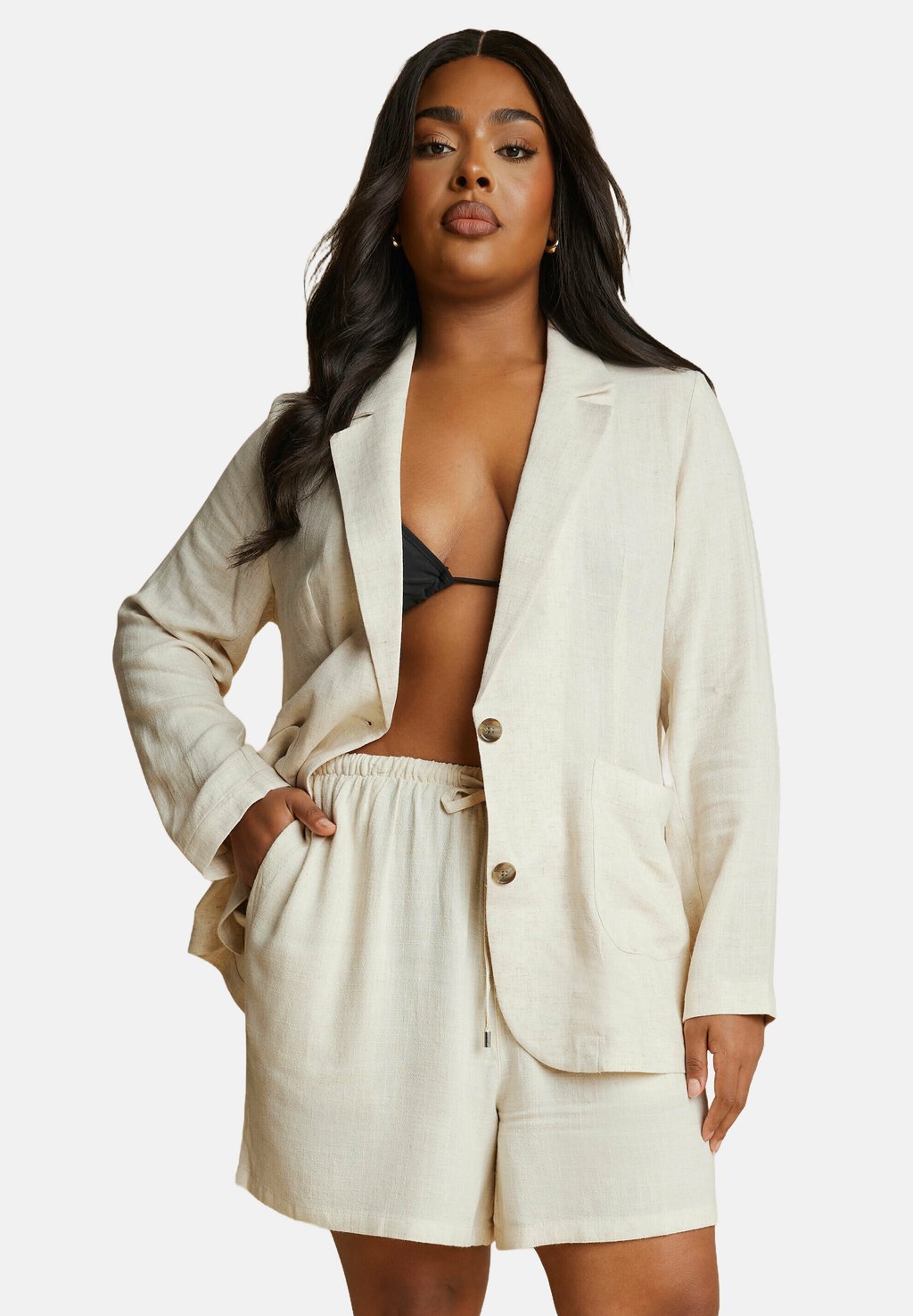 

Короткое пальто Yours Clothing, бежевый