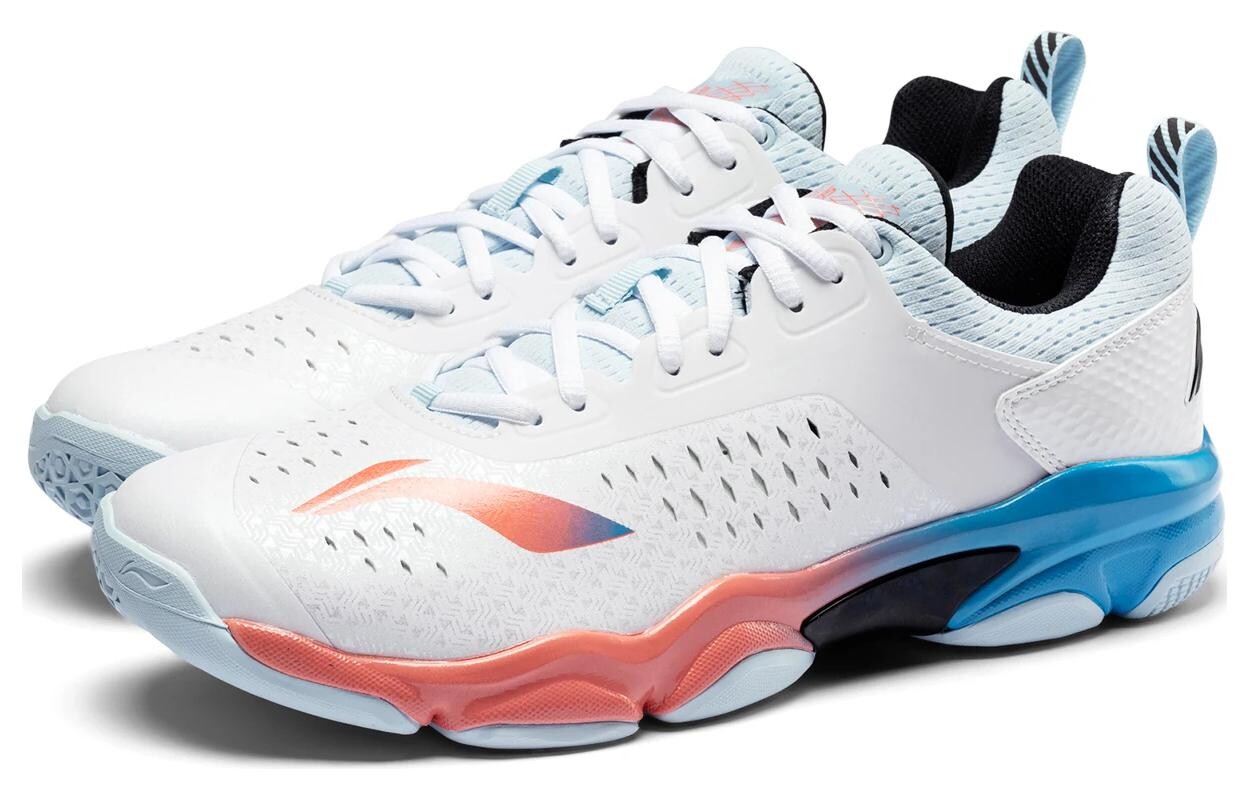 Кроссовки LINING Badminton Shoes Unisex Low-top White/Royal Blue, голубой — фото 2