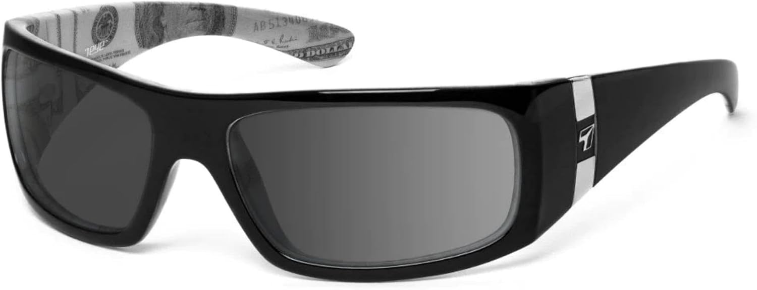 

7 EYE SHAKA — стильные солнцезащитные очки унисекс с полной оправой, идеально подходят для отдыха на природе, 100% защита от UVA и UVB лучей, Black C-note Frame/Sharpview Gray Lenses