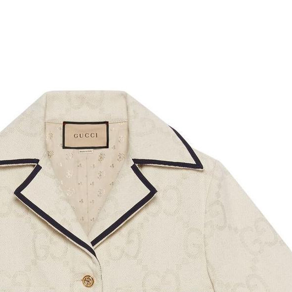 Укороченное пальто женское цвета слоновой кости Gucci, цвет Ivory White — фото 3