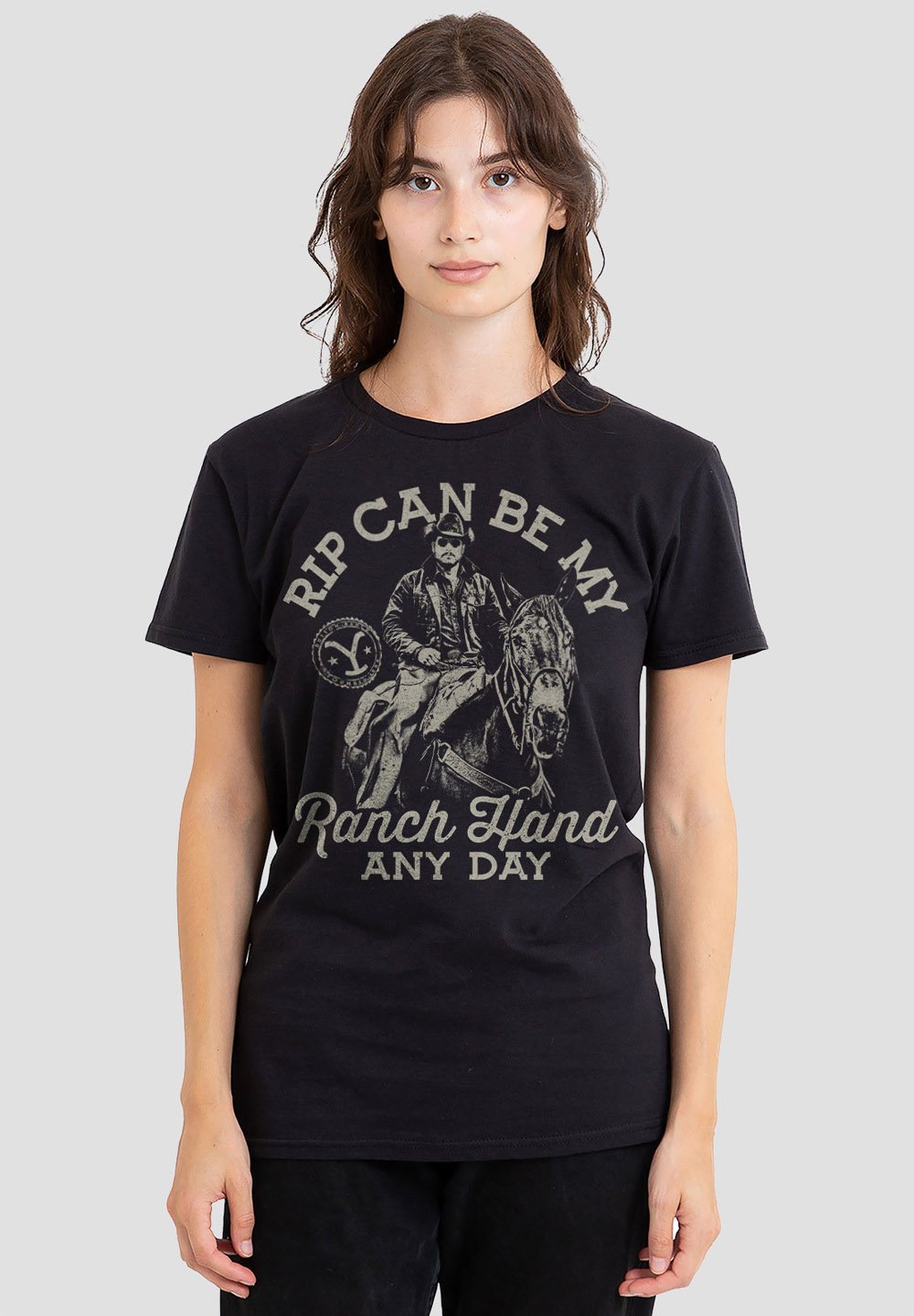 

Футболка с принтом YELLOWSTONE RIP CAN BE MY RANCH HAND Cotton Soul, черный