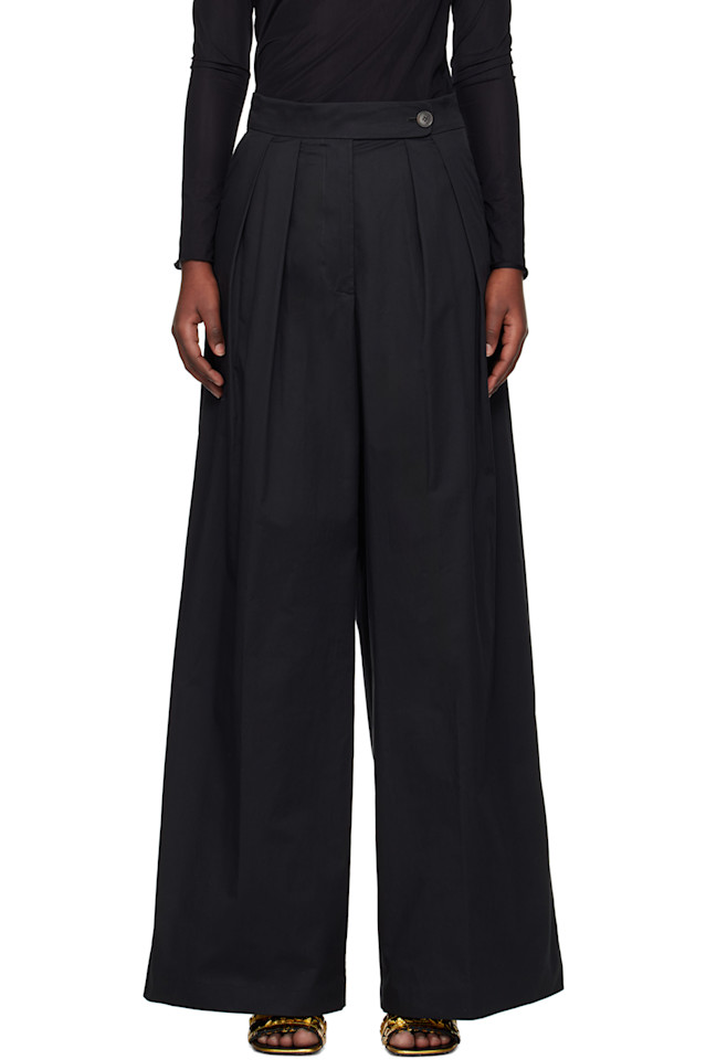 

Широкие плиссированные брюки Dries Van Noten, черный