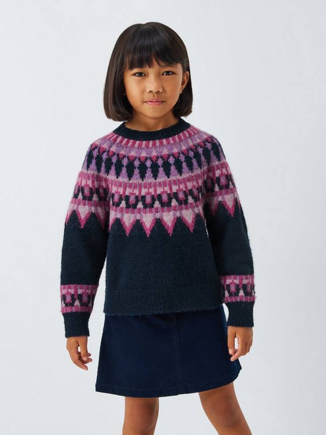 

Детский джемпер с узором фэр-айл John Lewis, Navy