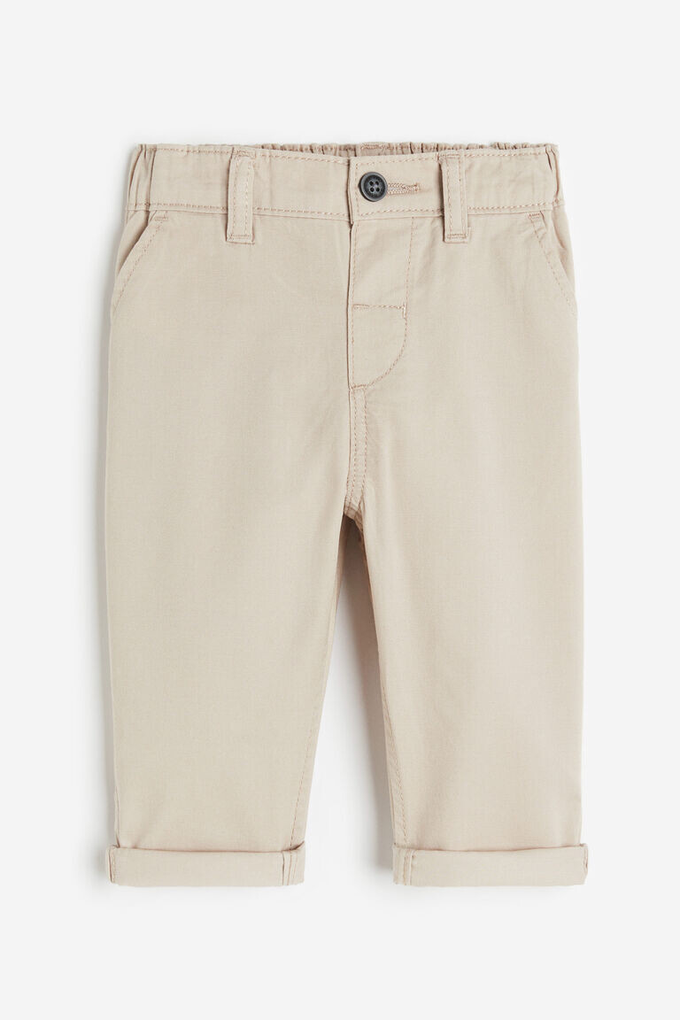 

Хлопковые брюки чинос H&M, бежевый