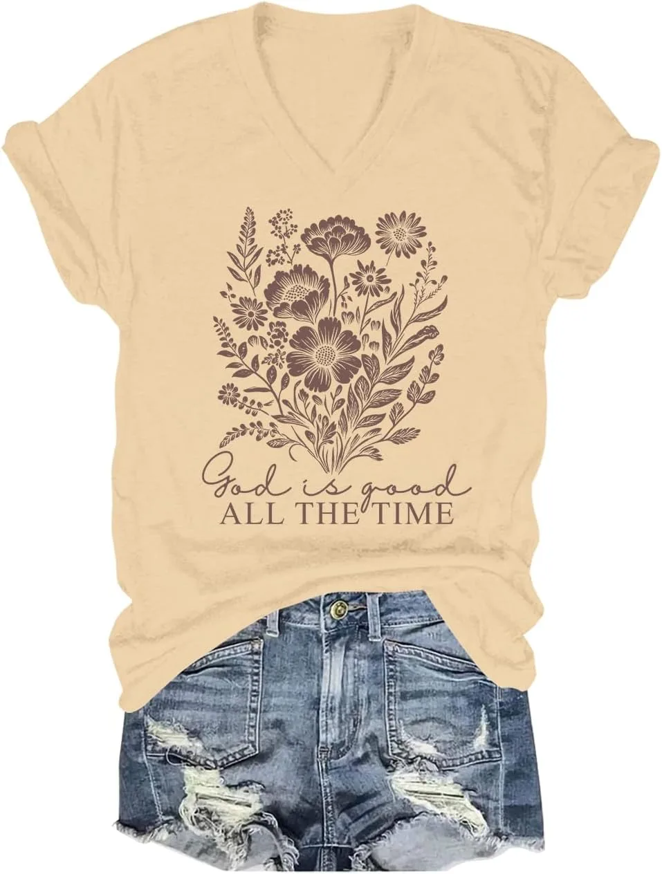 Футболка God is Good All The Time V-Neck