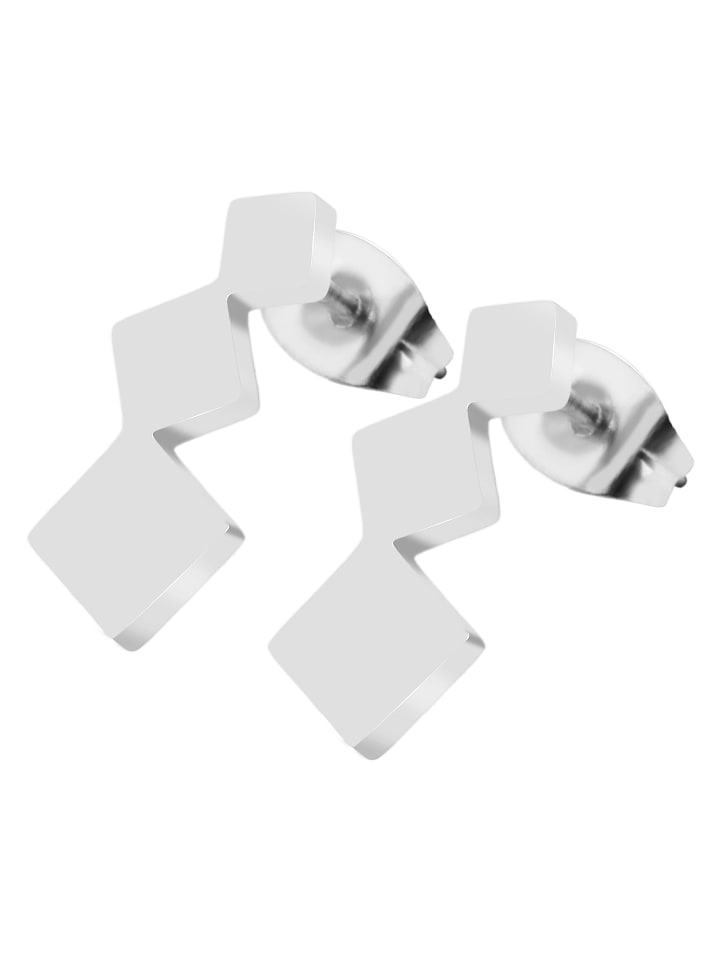 

Adeliás Женские серьги - Серьги-гвоздики из нержавеющей стали серебристого цвета