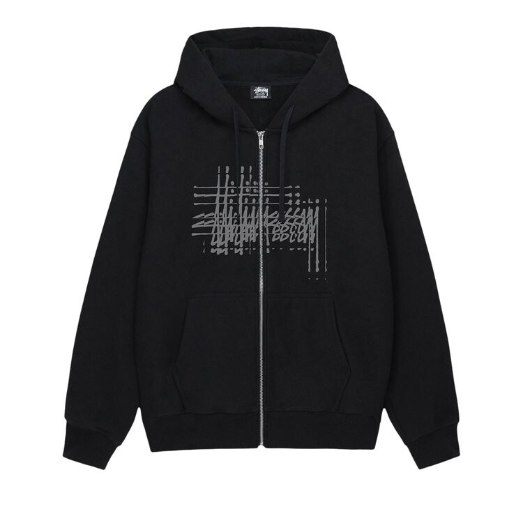 

Худи Stussy Refracted Zip Hoodie, черный