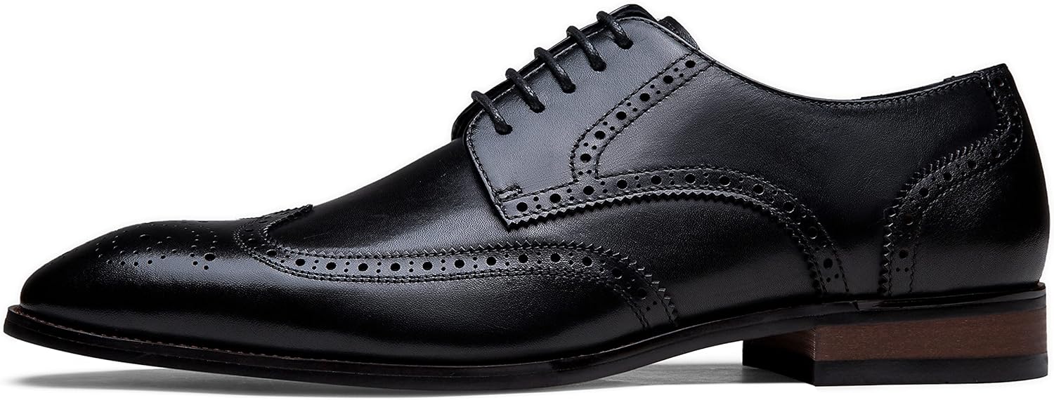 

Мужские классические туфли Jousen из кожи с крыльями, формальные деловые оксфорды, броги, ретро дерби для мужчин, черный