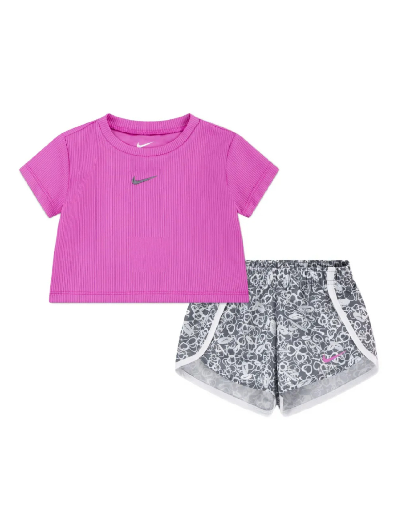 

Футболка и шорты с принтом Nike Kids, розовый