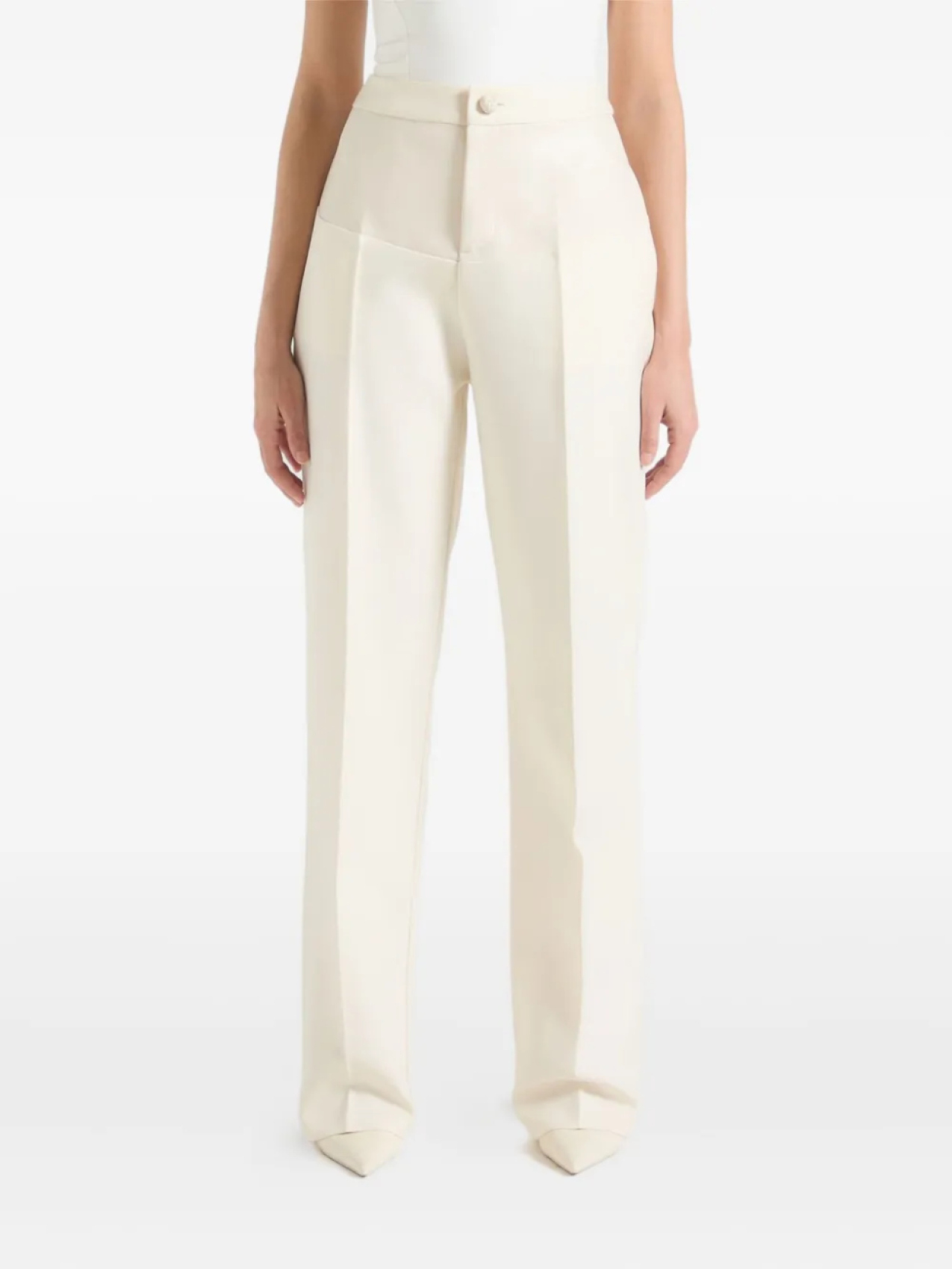

Брюки Manière De Voir Blanche со вставками из искусственной кожи, белый