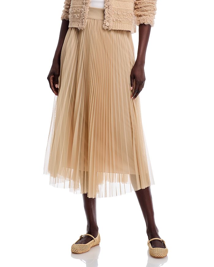 

Плиссированная тюлевая юбка Fabiana Filippi, коричневый/бежевый