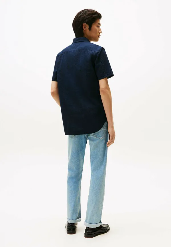 Рубашка с коротким рукавом из жатой ткани стандартного кроя Tommy Hilfiger, Navy Blue — фото 3