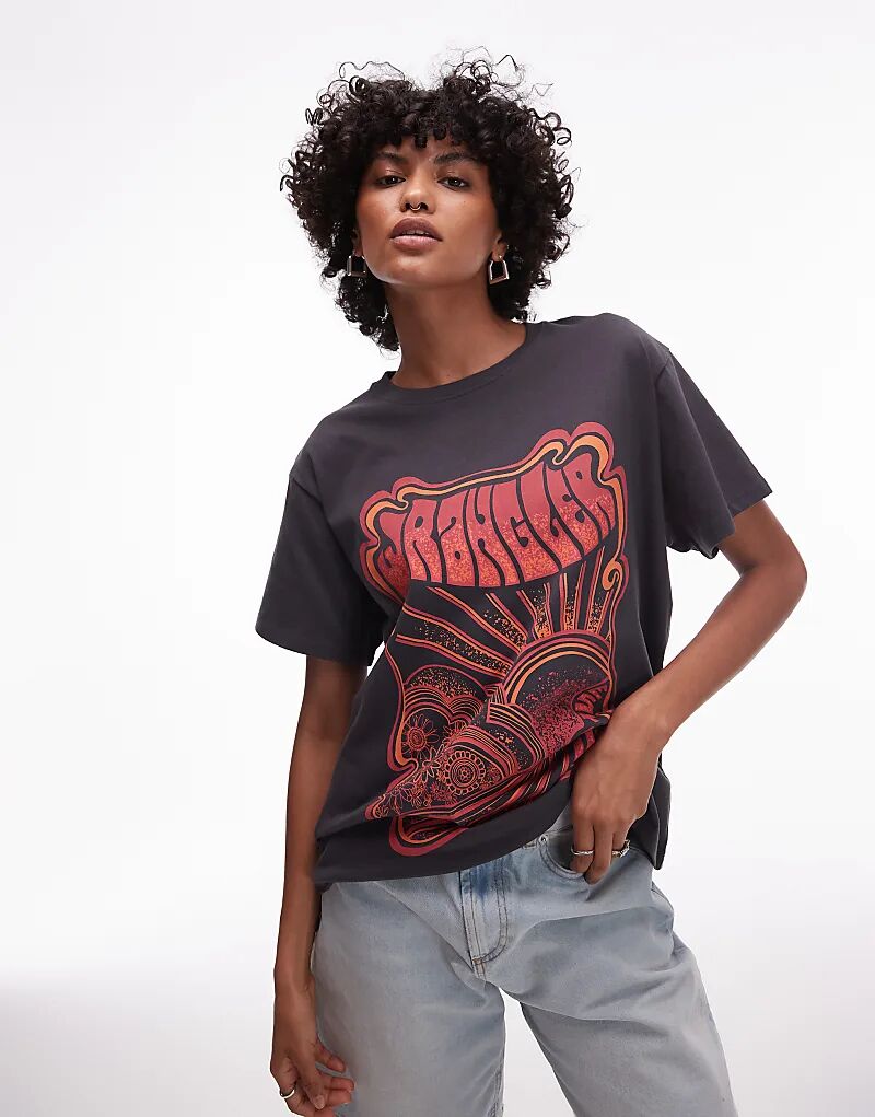 

Футболка Wrangler с графическим принтом на груди, черного цвета