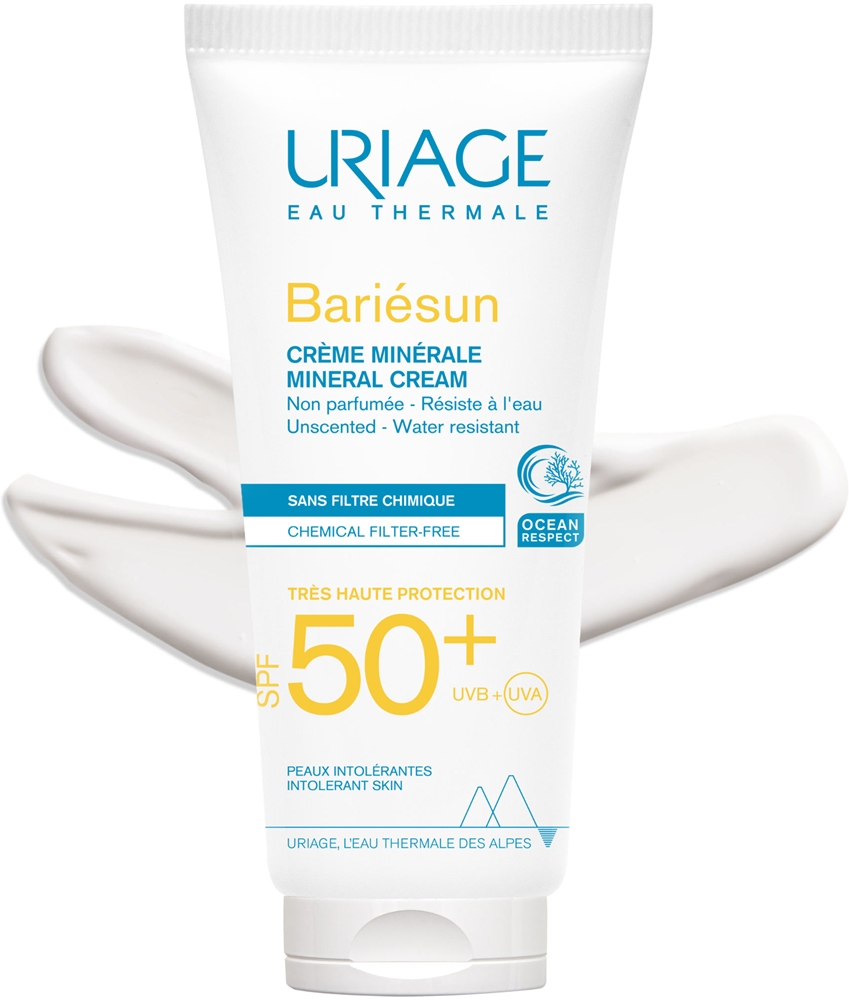 Bariésun mineral cream spf 50+ минеральный защитный крем для лица и тела spf 50+ Uriage, atsparus vandeniui 100 мл — фото 2