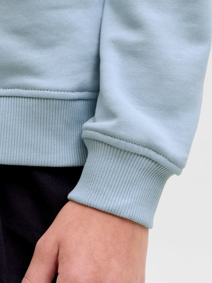 JACK & JONES Junior Толстовка с капюшоном JJRAIN SWEAT HOOD JNR небесно-голубого цвета — фото 3