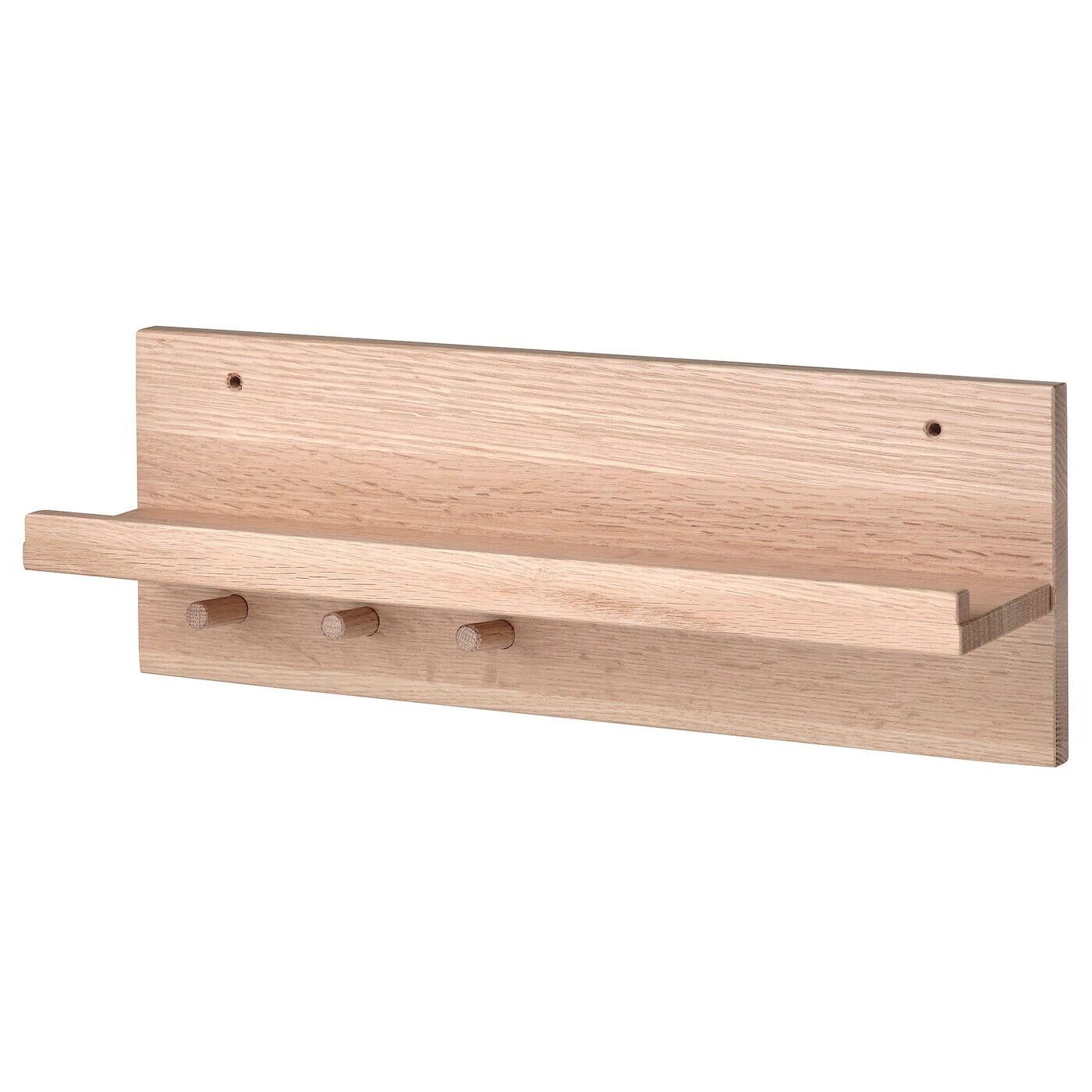 

Настенное хранилище с крючками, дуб, 42х15х11 см, HÄSTVISKARE IKEA
