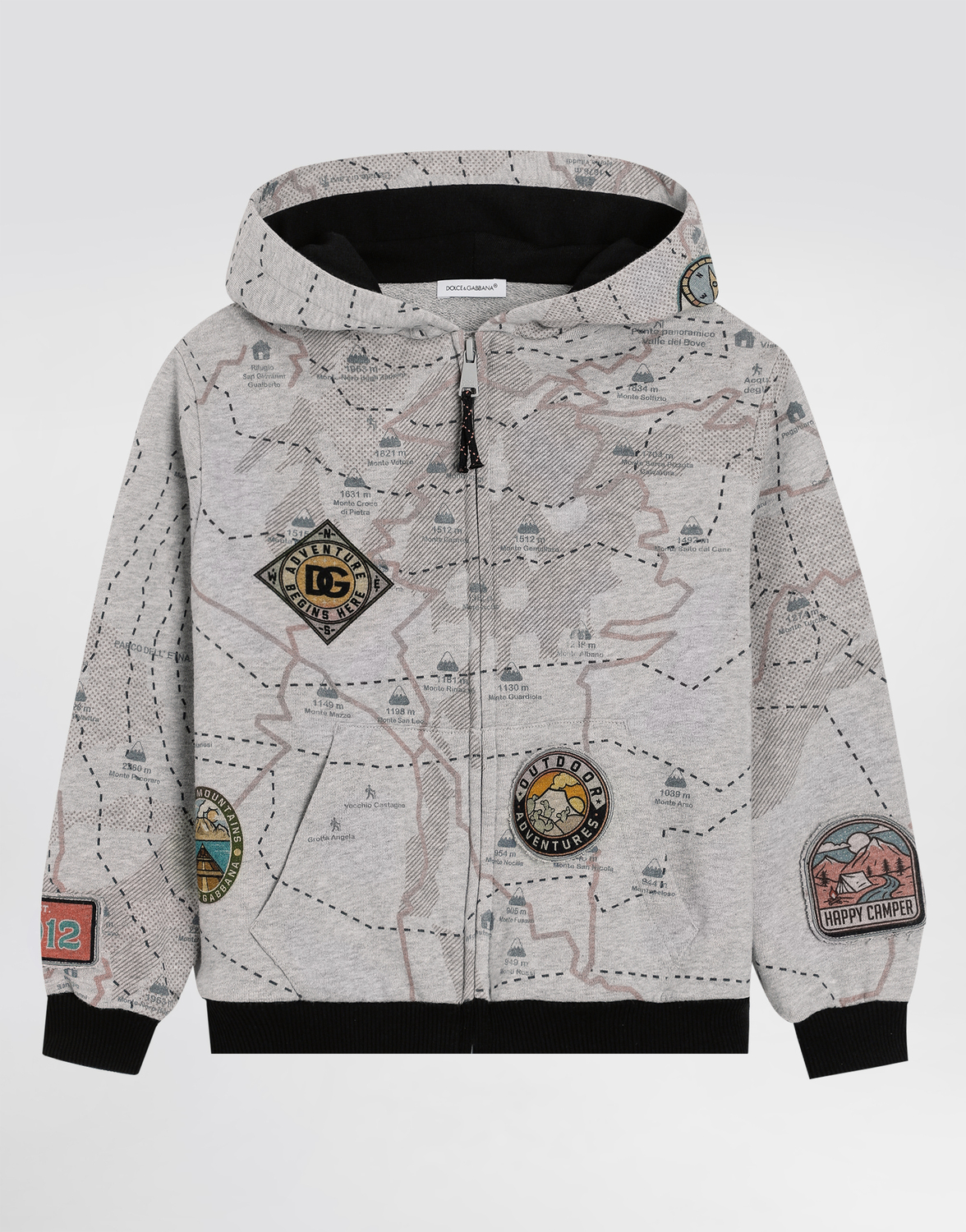 

Меланжевое худи с принтом-картой Dolce&Gabbana, мультиколор