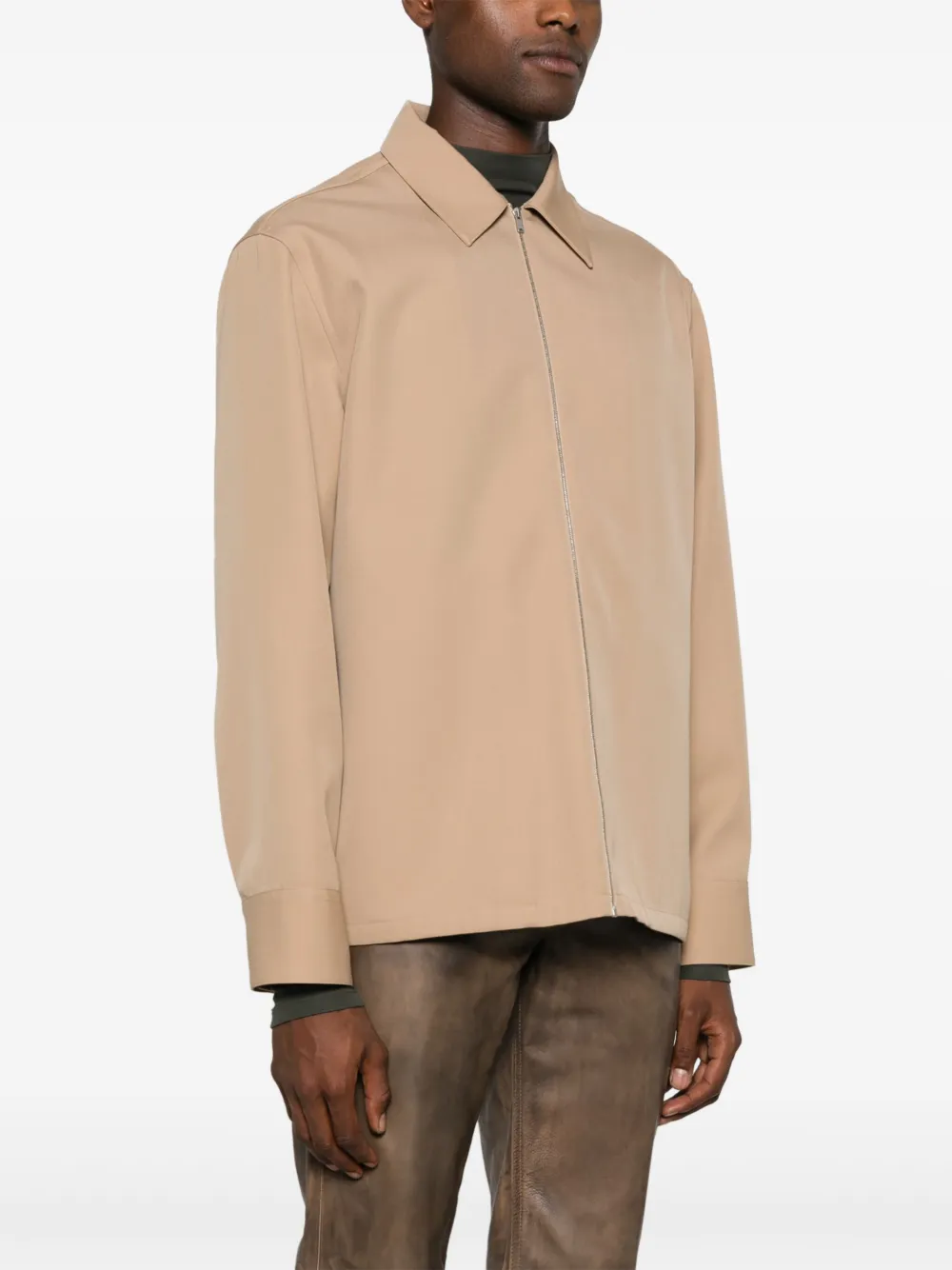 Шерстяная куртка-рубашка JIL SANDER, коричневый — фото 3