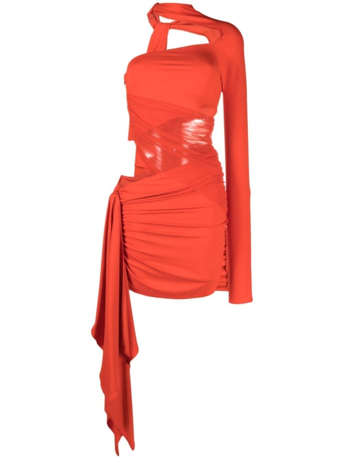 

Mugler короткое платье асимметричного кроя, красный