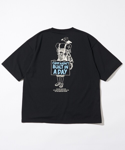 

Футболка с круглым вырезом и принтом на спине, свободного кроя, CAMP MAN FREAK'S STORE, черный