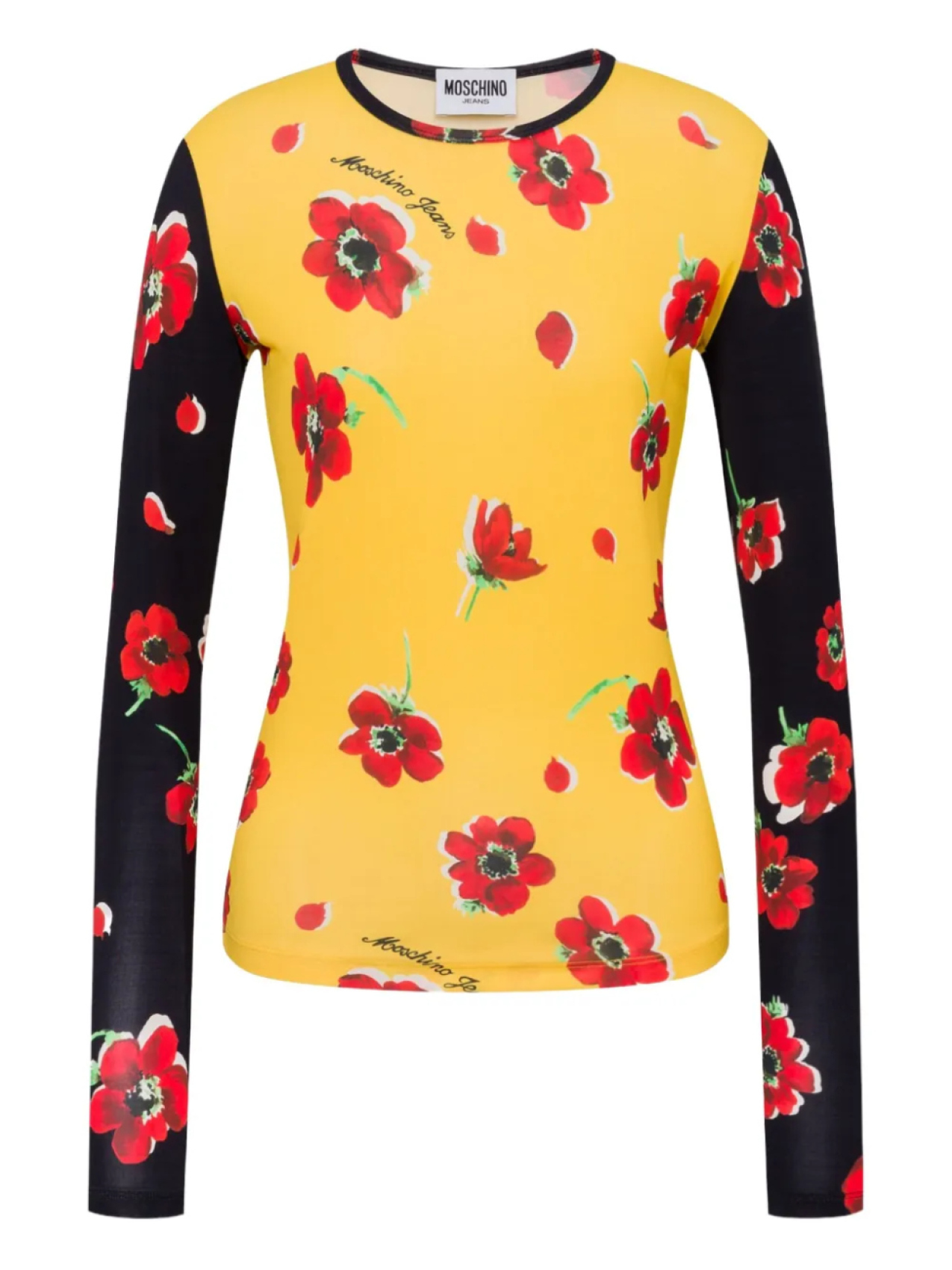 

MOSCHINO JEANS футболка с цветочным принтом, желтый