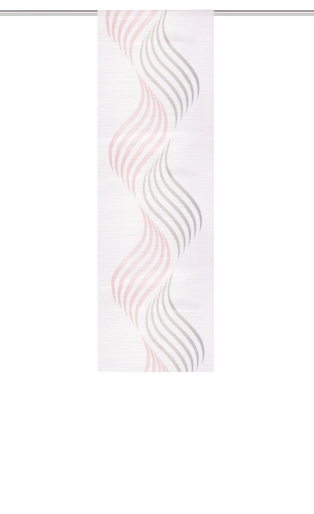 

Раздвижная стенка 84848 FELISA, полупрозрачная, волнистый мотив розового цвета на ткани с горизонтальными полосками HOME WOHNIDEE, розовый