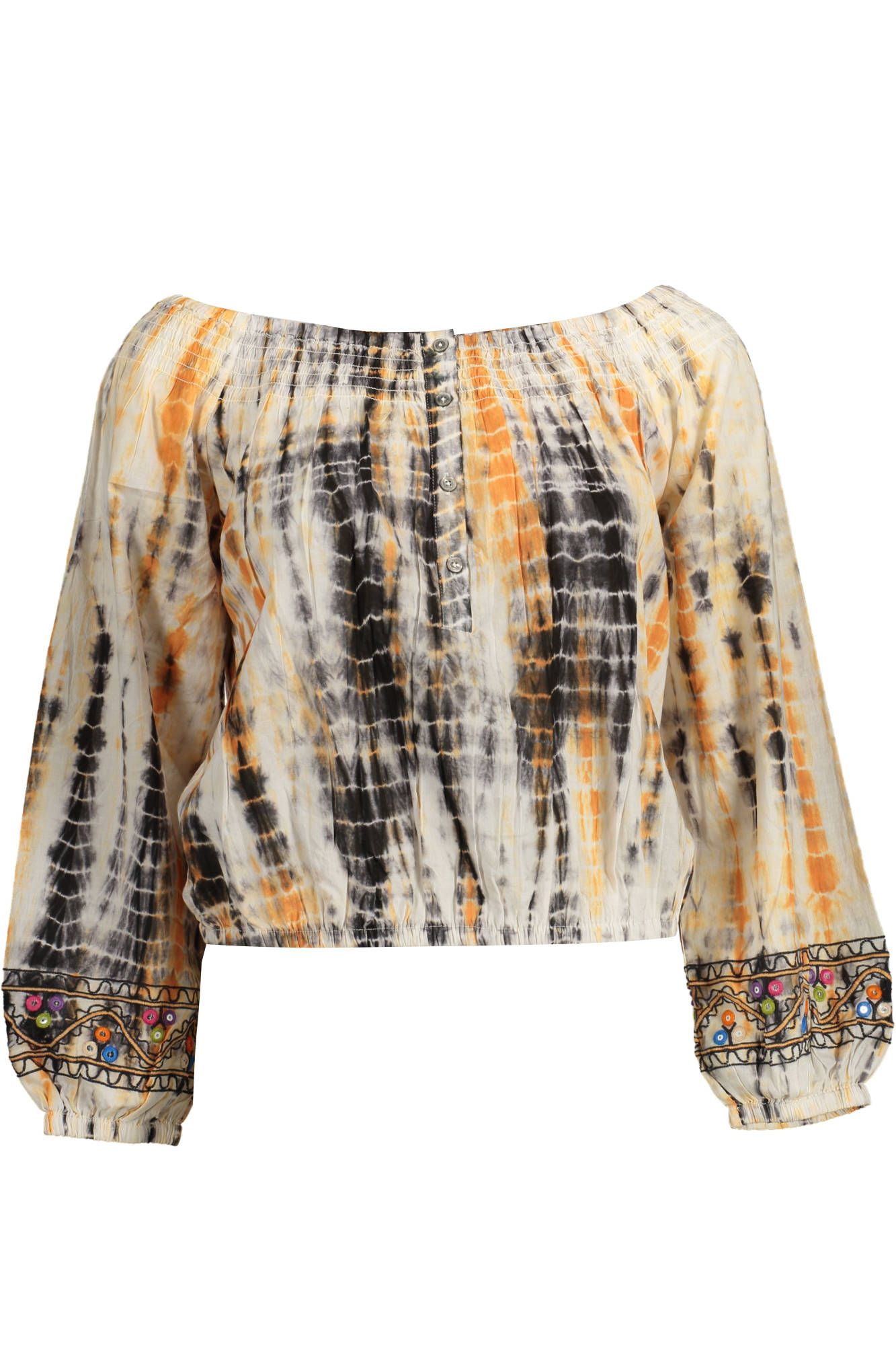 

Бежевый хлопковый женский топ Desigual