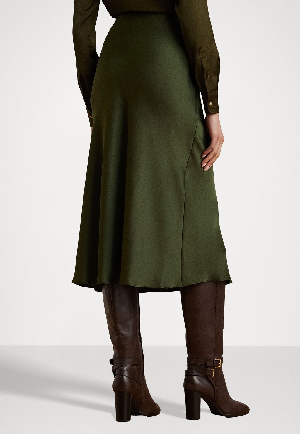 

Юбка А-силуэта SATIN CHARMEUSE MIDI SKIRT Lauren Ralph Lauren, зеленый