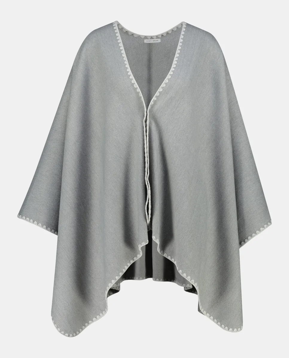 

Женское пончо с принтом Easy Wear, светло-серый
