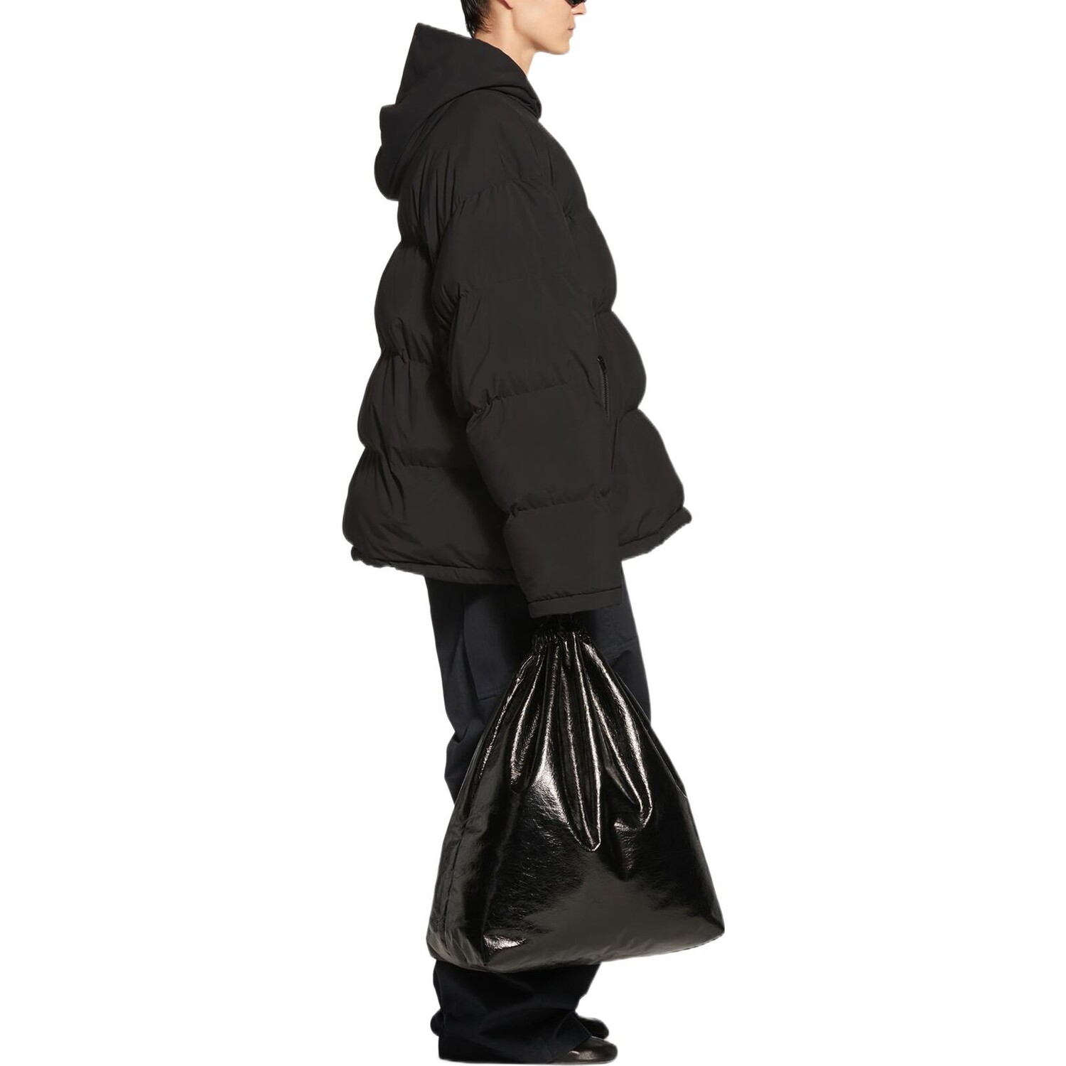 Спортивная куртка-пуховик B унисекс, черная Balenciaga, черный — фото 4