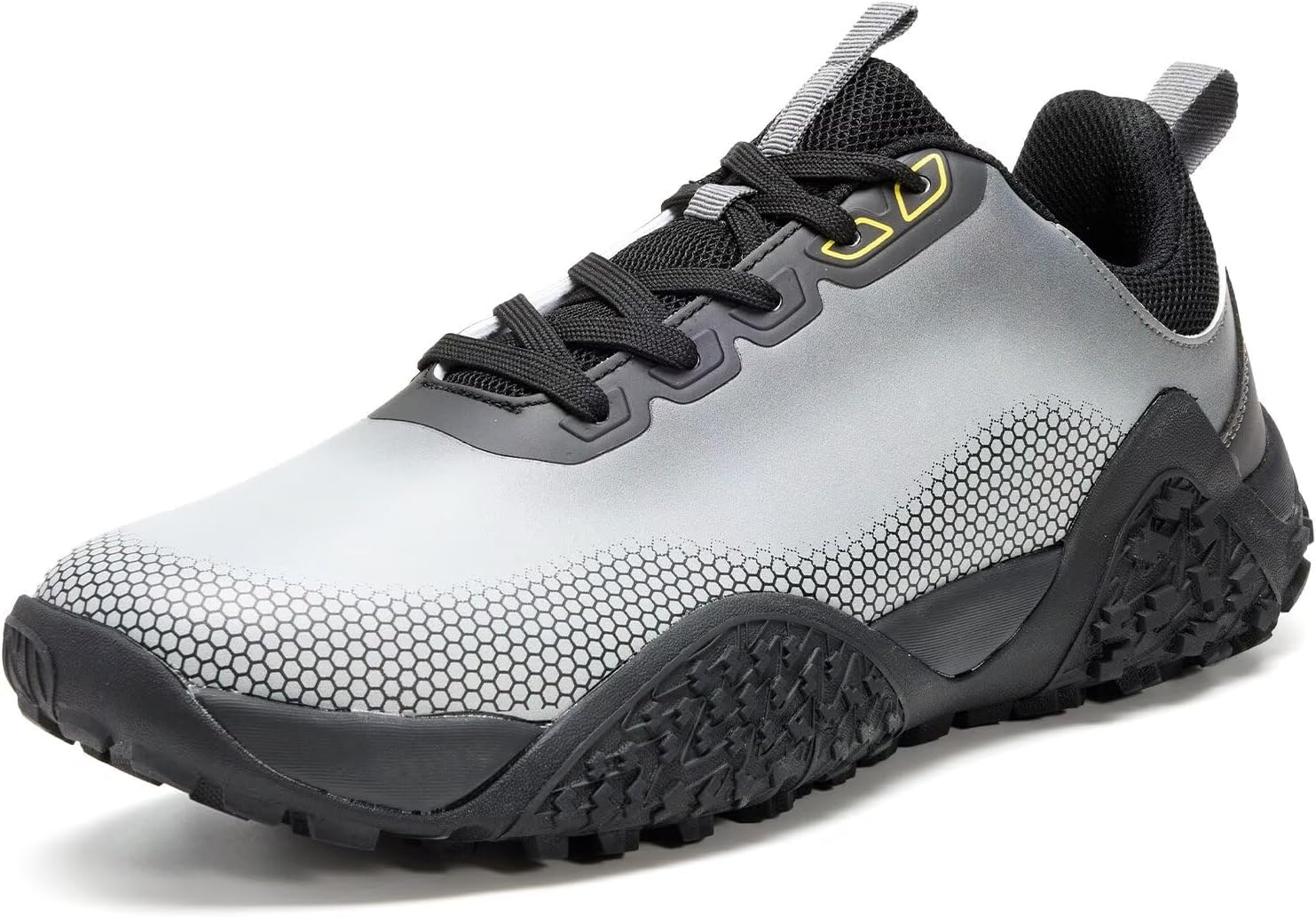 

Широкие гольф-ботинки для мужчин без шипов, профессиональная водонепроницаемая обувь для гольфа на открытом воздухе с поддержкой свода стопы Teohrw, черный