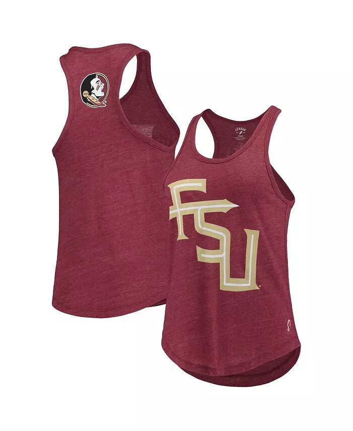

Женская майка-борцовка Heather Garnet Florida State Seminoles Two-Hit Intramural Tri-Blend с круглым вырезом League Collegiate Wear
