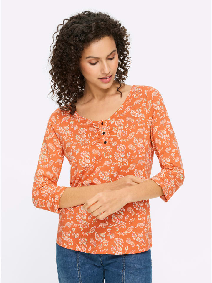 

Рубашка с рукавами 3/4 с принтом экрю и папайи Heine