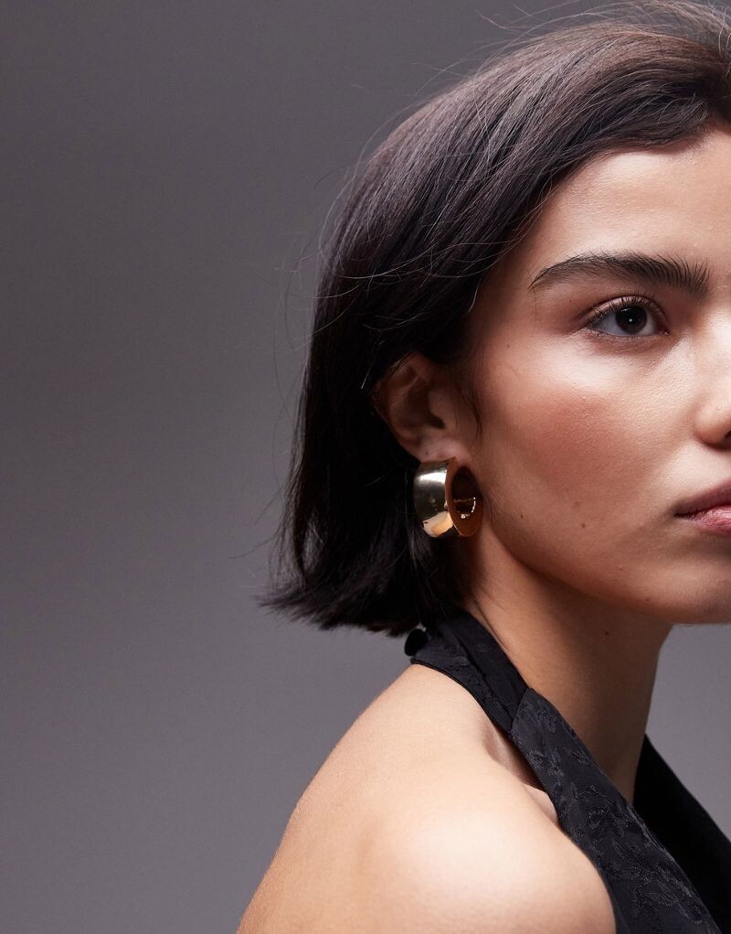 

Толстые золотые серьги-кольца Topshop Edie
