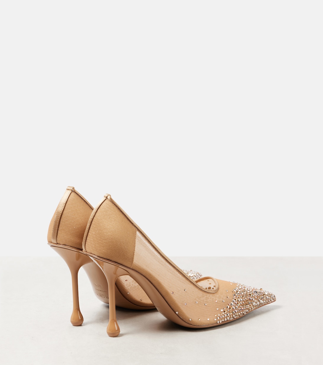 Туфли-лодочки Ixia 95 с декором из сетки Jimmy Choo, Light Bronze Mix — фото 2