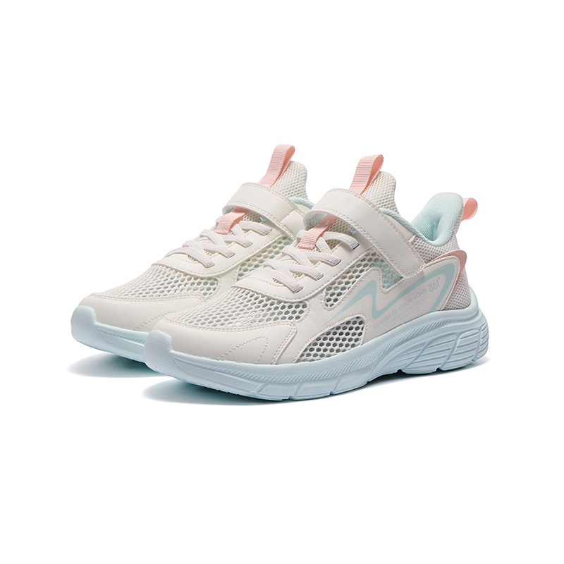 361°KIDS Скользостойкие, износостойкие, дышащие низкие детские кроссовки White Pink Green Kids' — фото 3