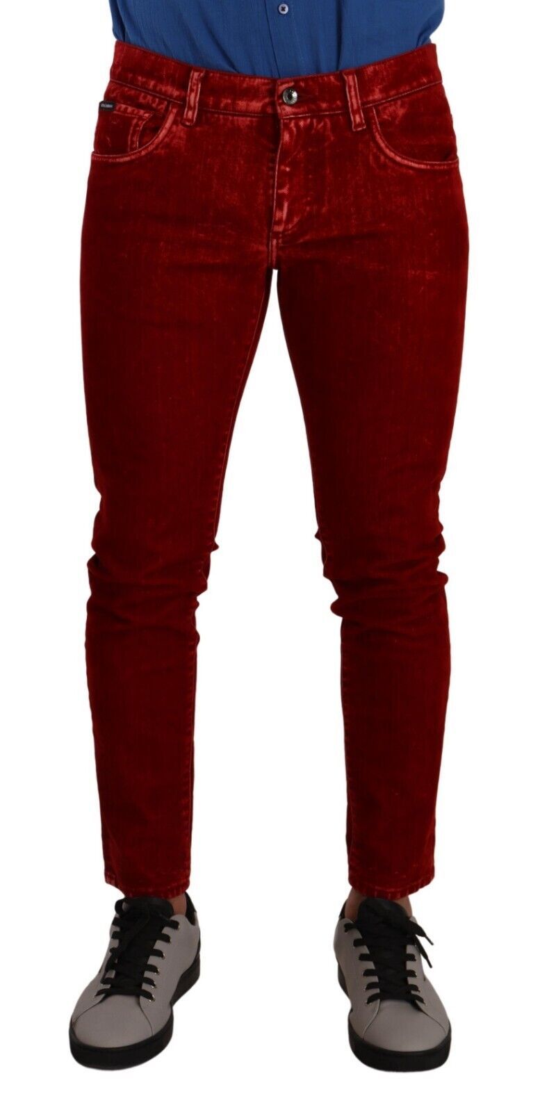

Великолепные красные дизайнерские джинсы Slim Fit Dolce & Gabbana