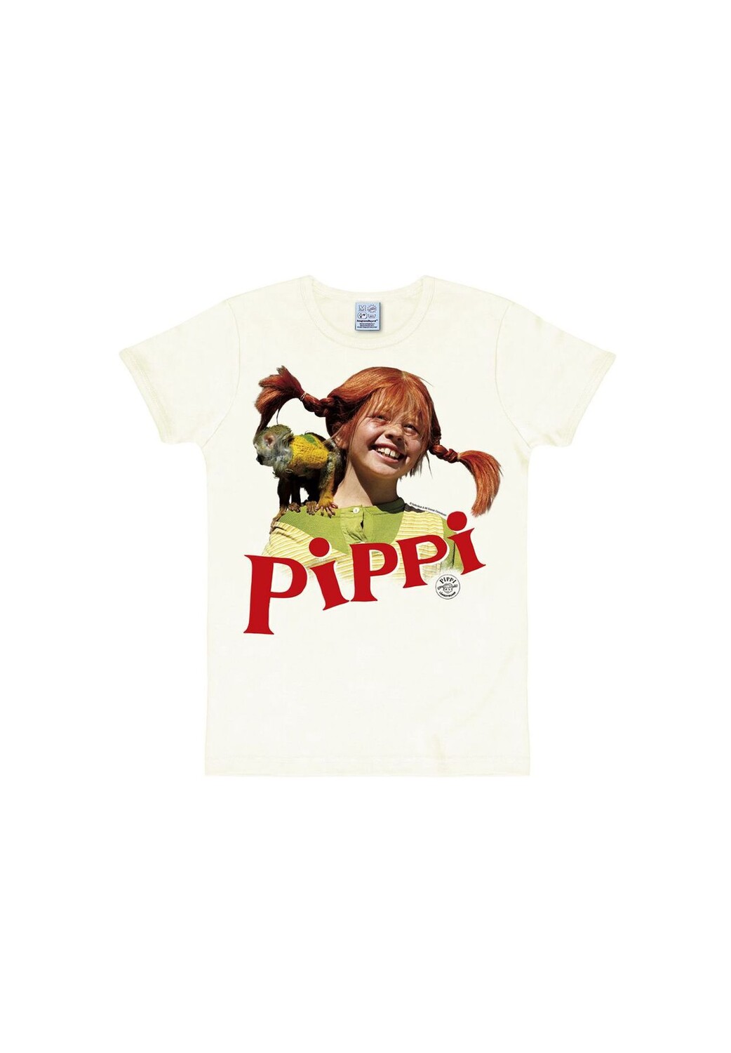 

Футболка приталенного кроя Pippi Langstrump & Mr Nilsson LOGOSHIRT, цвет Almost White