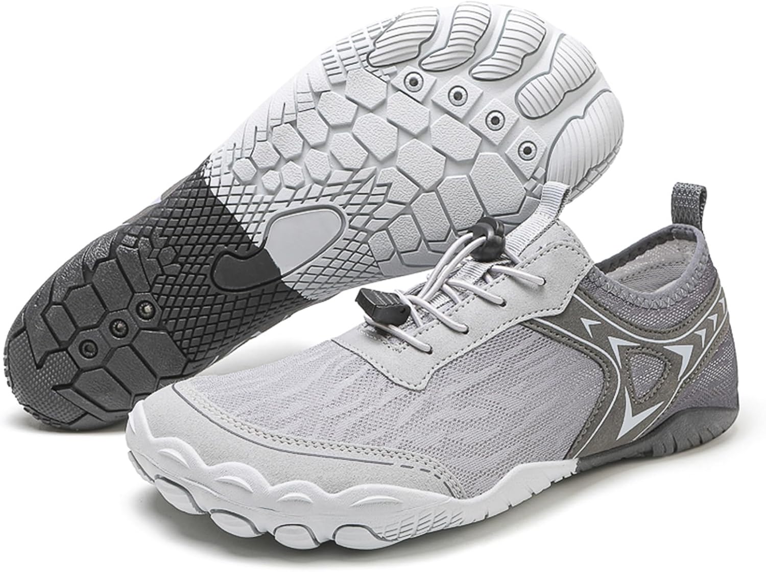 

Горные кроссовки Barefoot для женщин и мужчин с быстрым высыханием, спортивные, с широкой носочной частью, беговые, противоскользящие, для улицы и пляжа Baxtayel, серый