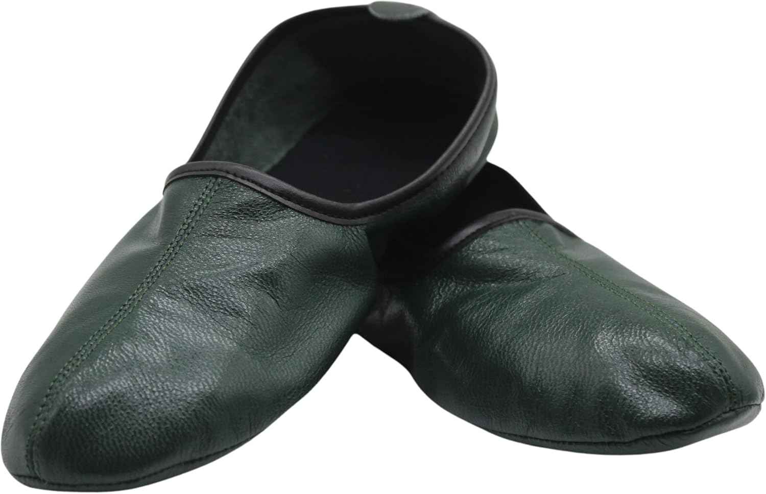 

Домашние кожаные тапочки Akdam Mens Indoor, традиционные бабуши, мокасины, темно-зеленый