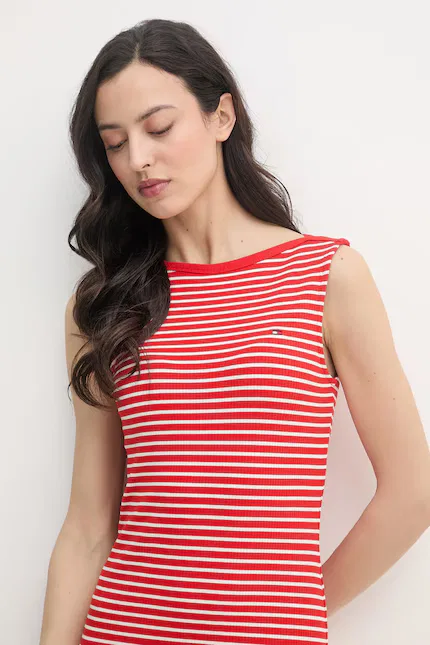 Платье миди красное Tommy Hilfiger — фото 4
