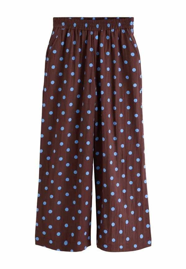 Высокие брюки на резинке с очень широкими штанинами Next, Chocolate Brown Blue Spot