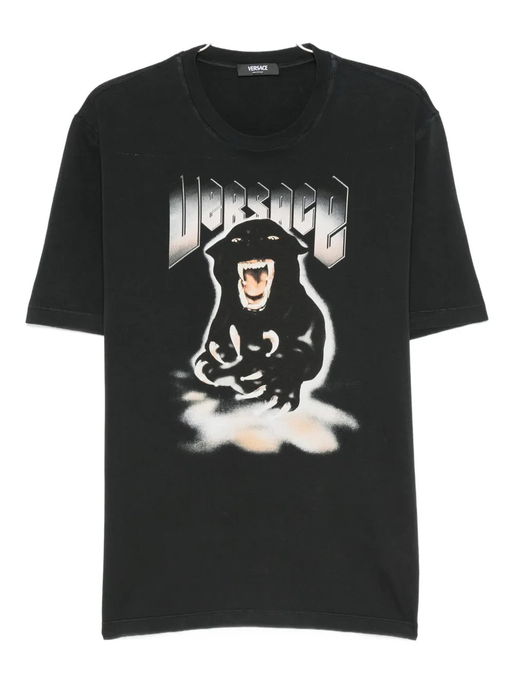 

Футболка из джерси с принтом пантеры VERSACE, черный