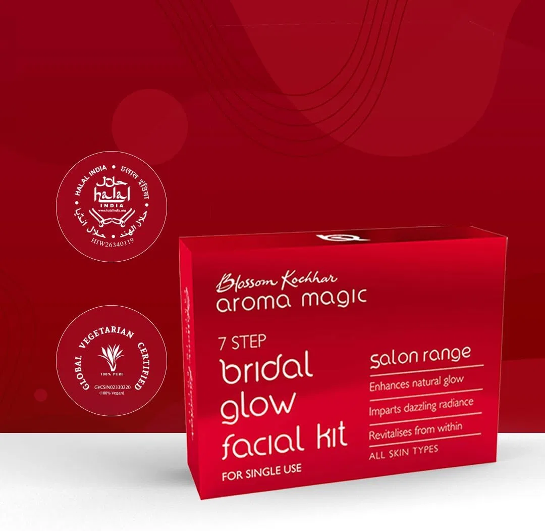 Набор для лица Bridal Glow Facial Kit Aroma Magic 7-в-1 с экстрактами куркумы и апельсина — фото 4