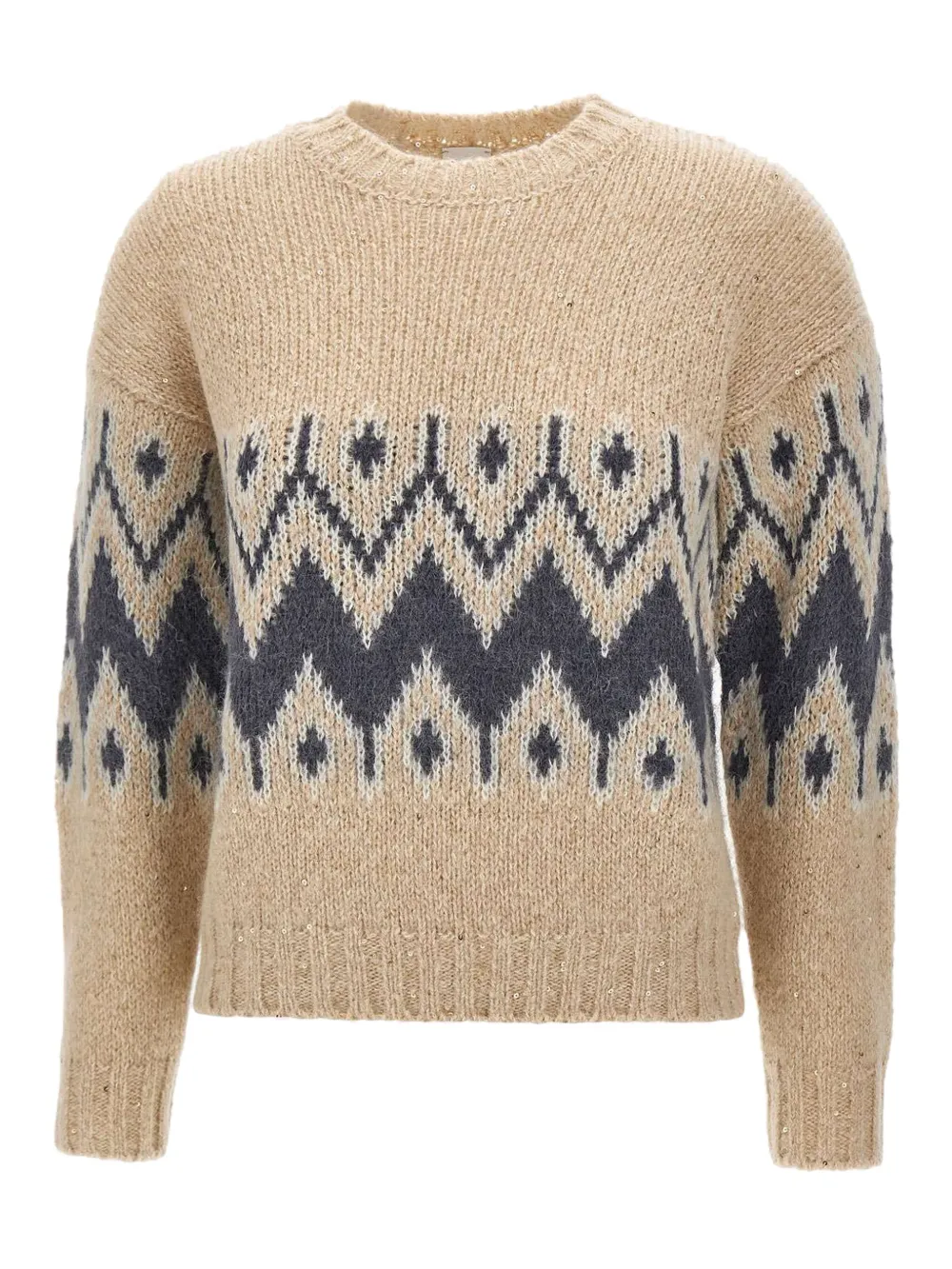 

Свитер с геометричным узором Eleventy, нейтральный