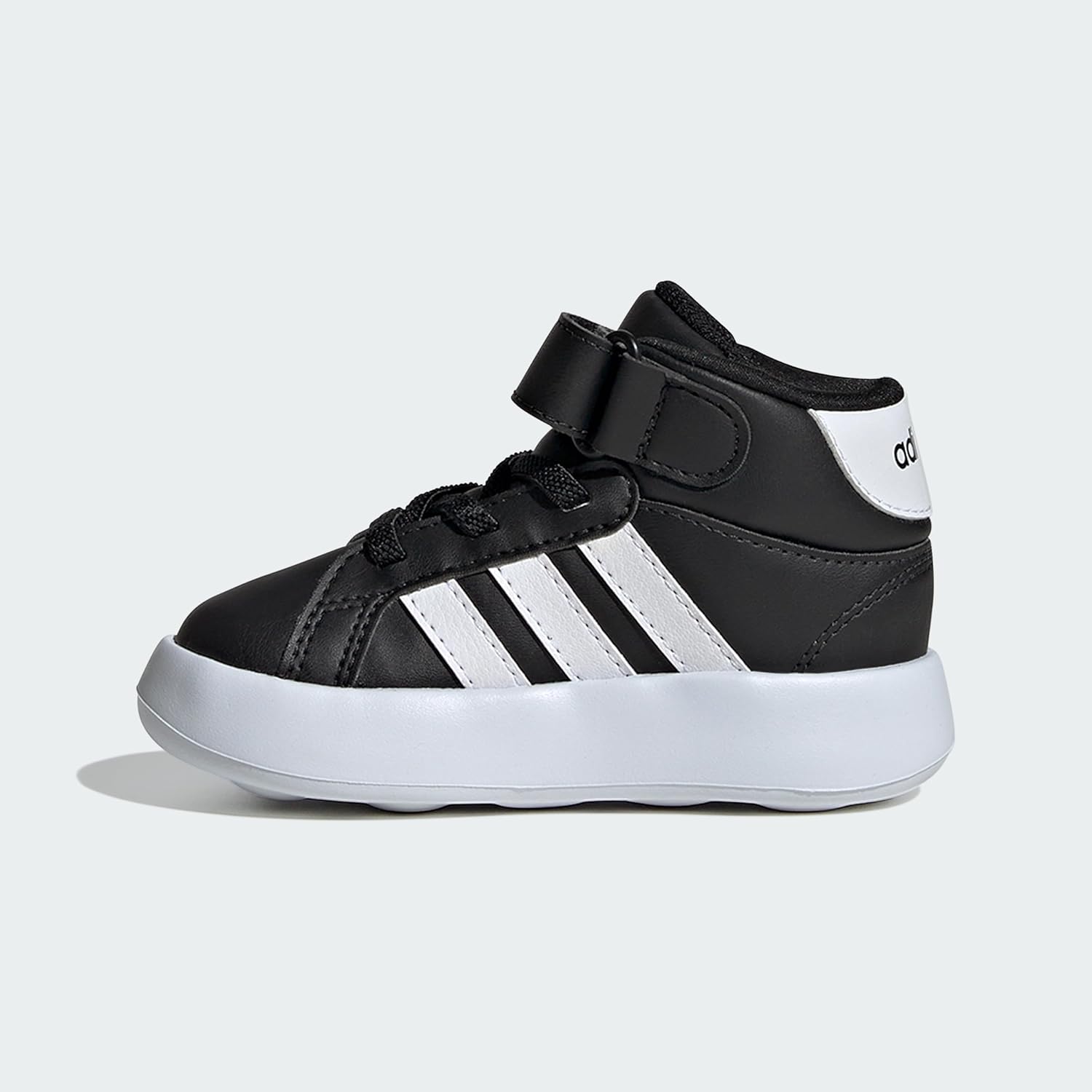 Детские кроссовки adidas Grand Court Mid Top унисекс, белый/черный — фото 3