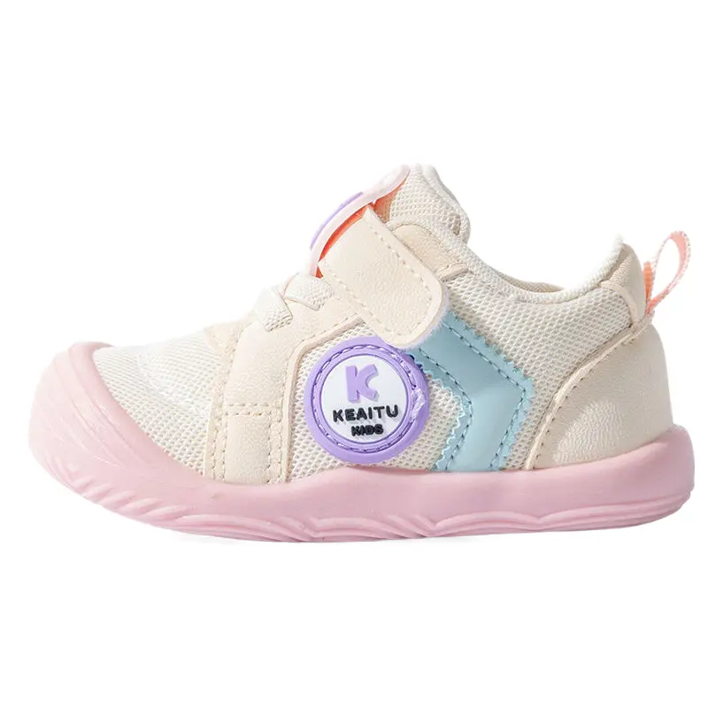 

Нескользящие и износостойкие дышащие низкие туфли для малышей Bradmiller, бежевый/розовый