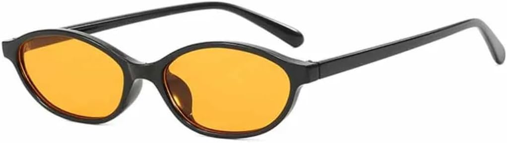 

Солнцезащитные очки с защитой UV400 | Овальная маленькая оправа, цветные линзы | Для женщин и мужчин, для занятий спортом на открытом воздухе и вождения DSVIGF, Black Yellow